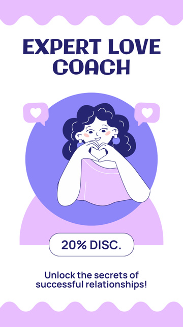 Designvorlage Discount on Love Coach Counseling für Instagram Video Story