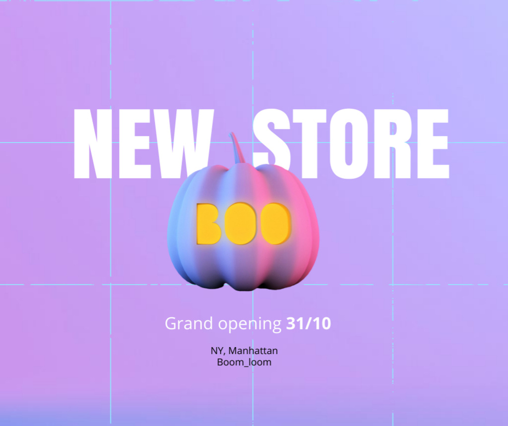 Ontwerpsjabloon van Facebook van New Halloween Store Opening Announcement
