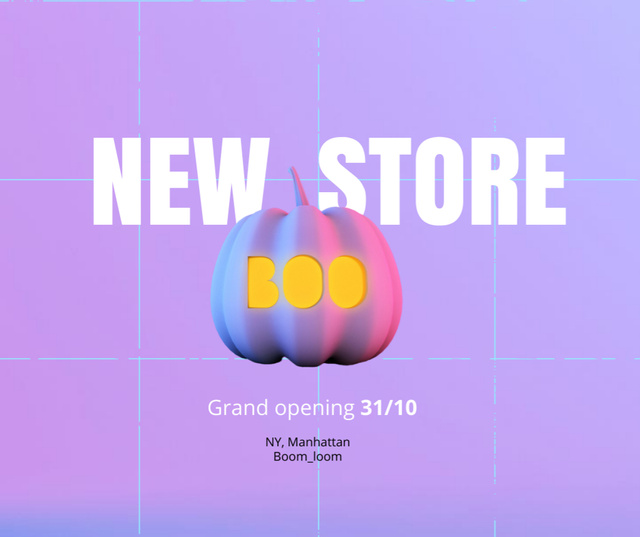 New Halloween Store Opening Announcement Facebook tervezősablon