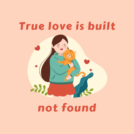 Motivational Phrase About Finding Love Animated Post Design Template