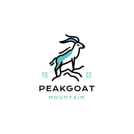 Mountain Tourism Resort Emblem Logo 1080x1080pxデザインテンプレート
