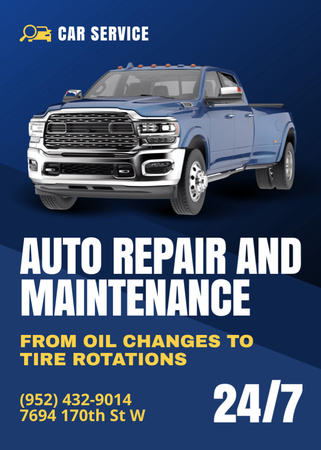 Offer of Auto Repair and Maintenance Services Flayer Design Template