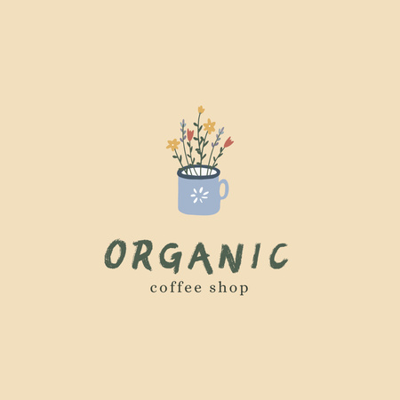 Organic Coffee Shop Logo Design Template