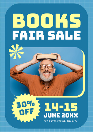 Sale of Books on Book Fair Poster Design Template
