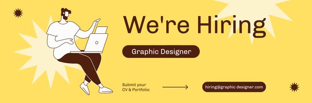 Platilla de diseño Excellent Graphic Designer Job Vacancy Announcement Twitter