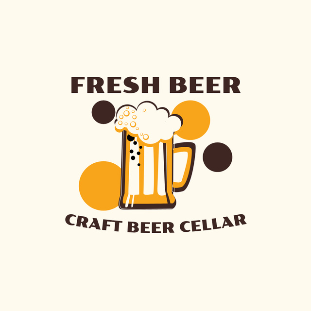 Pub Ad with Mug of Craft Beer Logo 1080x1080px Modelo de Design