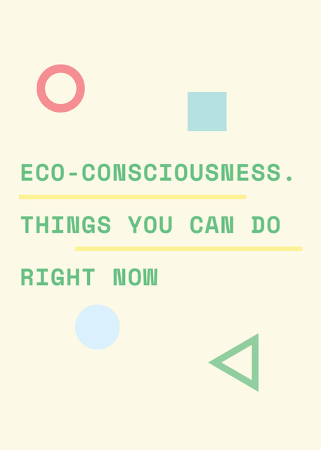 Eco-consciousness concept with simple icons Flayer Tasarım Şablonu