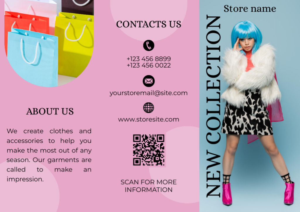 New Fashion Collection Offer for Women Brochure Πρότυπο σχεδίασης