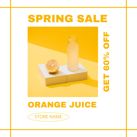 Designvorlage Spring Discount on Orange Juice für Instagram AD