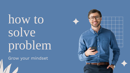 Grow Your Mindset and Solve Problem Youtube Thumbnail Design Template