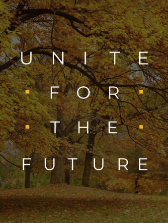 Ecology Quote with Scenic Autumn park Poster US tervezősablon