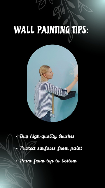 Designvorlage Advices on Painting Walls with Happy Woman für Instagram Video Story