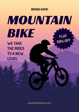 Designvorlage Mountain Bike Training Discount für Poster A3