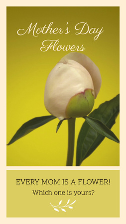 Szablon projektu Kwitnący Kwiat Z Pozdrowieniami Na Dzień Matki Instagram Video Story