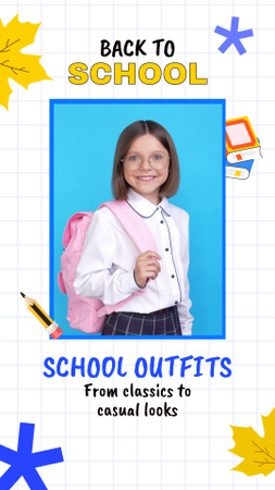 Oferta ampla de roupas escolares para crianças TikTok Video Modelo de Design