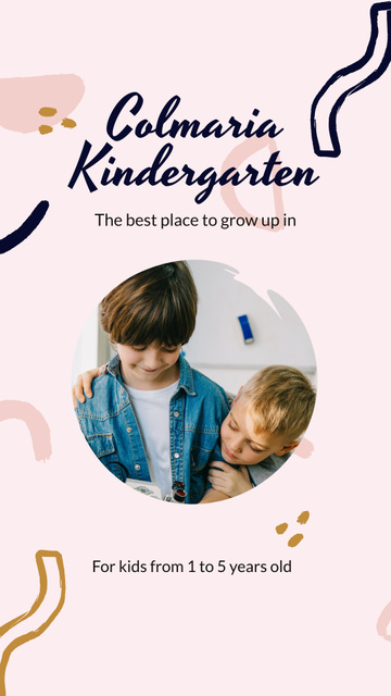 Kindergarten Ad with Kids Instagram Story Design Template