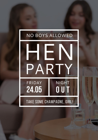 Hen party for Girls Poster 28x40in Design Template