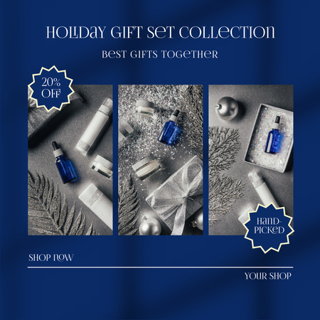 Collage with Offer for Gift Set Holiday Collection Instagram tervezősablon