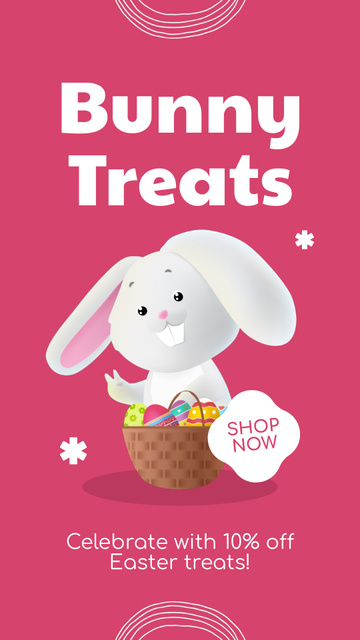 Easter Bunny Treats Ad Instagram Video Story Design Template
