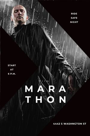 Film Marathon Ad Man with Gun under Rain Tumblr – шаблон для дизайну