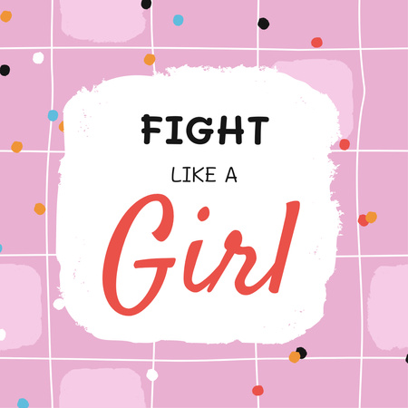 Girl Power Inspiration on Bright Pattern Instagram Design Template