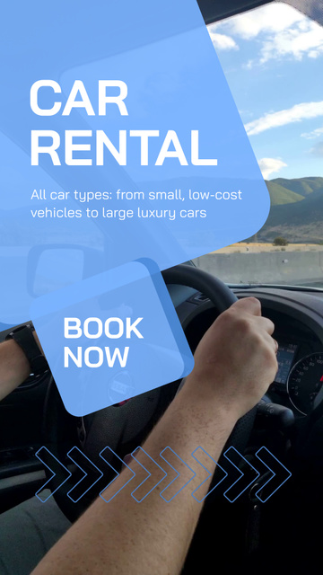 Car Rental Service Offer With Mountains Landscape TikTok Video Πρότυπο σχεδίασης