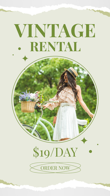 Template di design Vintage Rental Clothes Green Instagram Story