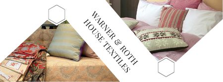 Plantilla de diseño de casa textiles oferta con almohadas Facebook cover 