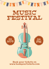 Colorful Music Festival With Violin In Summer