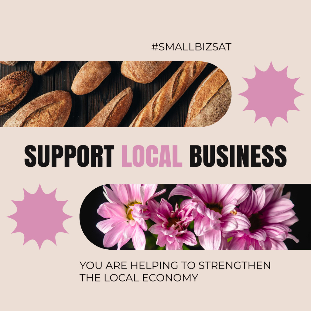 Designvorlage Support Local Business für Instagram