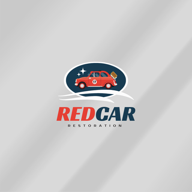 Red Car Logo Design Logoデザインテンプレート