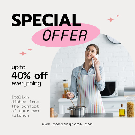 Special Offer for Dishes for Comfort in Kitchen Instagram Design Template