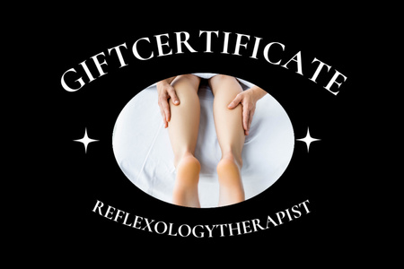 Foot Spa Treatment Advertisement on Black Gift Certificate Design Template