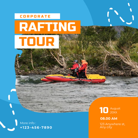  Rafting Event with Boat in River  Instagram Design Template