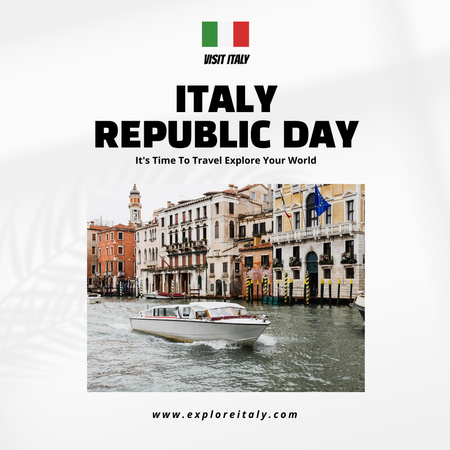 Ontwerpsjabloon van Instagram van Italy Republic Day Greeting Card