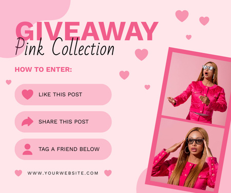 Fashion Giveaway of Pink Collection Facebook Design Template
