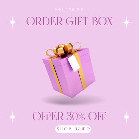 Gift box ordering discount purple Instagram Design Template
