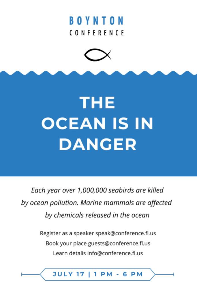 Designvorlage Ecology Scientific Conference on Oceans für Flyer 4x6in