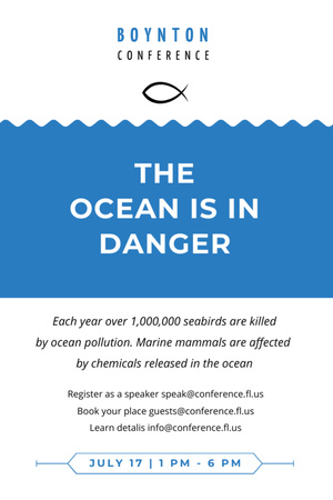 Ecology Scientific Conference on Oceans Flyer 4x6in Modelo de Design