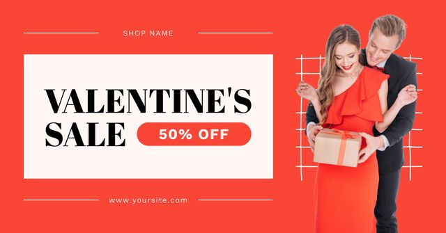 Template di design Passionate Deals for Valentine's Day Facebook AD