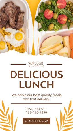 Delicious and Healthy Lunch Boxes Instagram Story Design Template