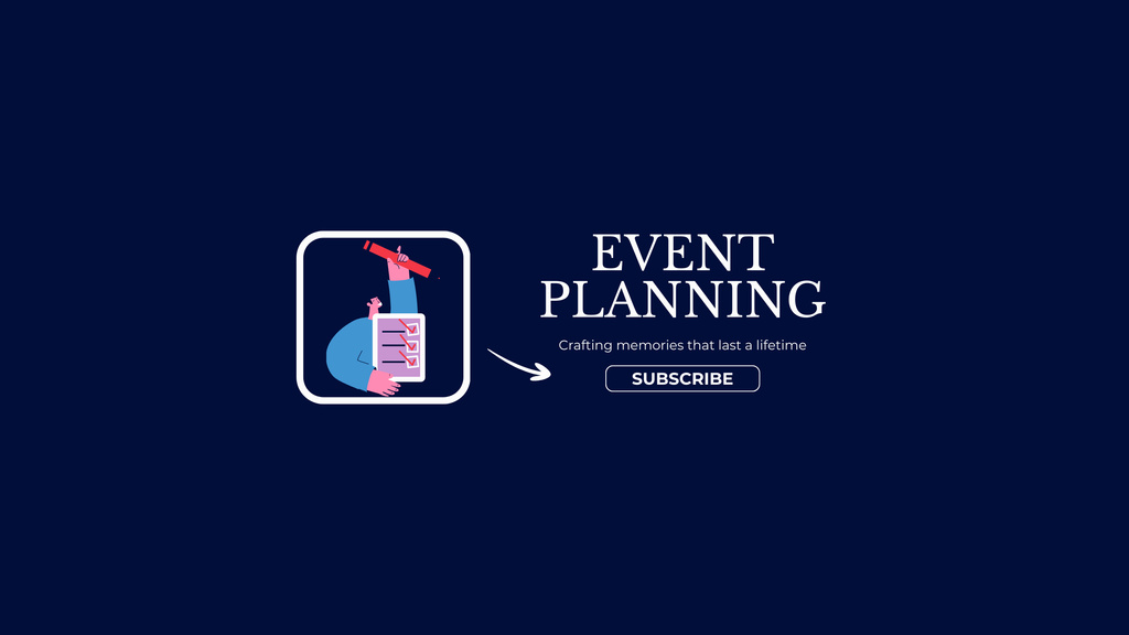 Event Planning Ad in Blue Youtube Modelo de Design