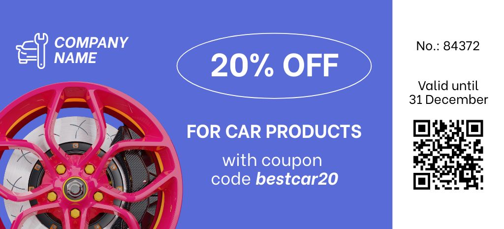 Discount Voucher for Car Products Coupon 3.75x8.25in – шаблон для дизайна
