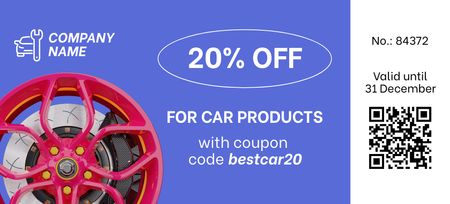 Discount Offer on Car Products Coupon 3.75x8.25in Design Template