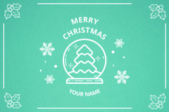 Joyful Christmas Salutations with Tree Outline And Snowflakes