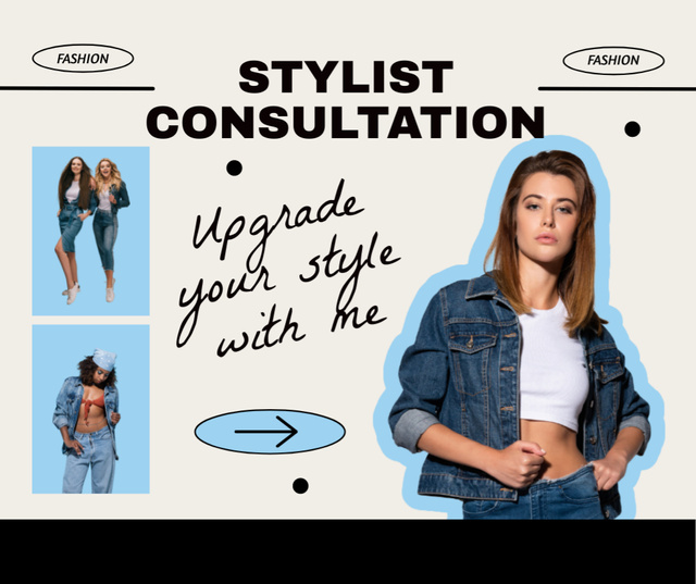 Consultations of Professional Stylist for Wardrobe Upgrade Facebook Modelo de Design