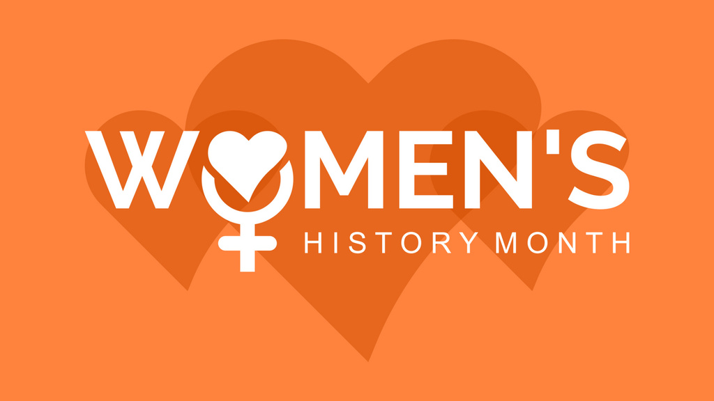 Ontwerpsjabloon van Zoom Background van Honoring Women’s History Month With Female Symbol