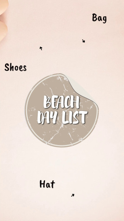 Useful Beach Stuff Checklist With Accessories Instagram Video Story Design Template