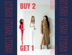 Fashion Sale Offer with Women in Stylish Outfits