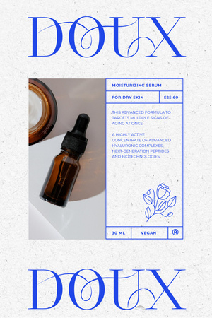 Skincare Offer with Cosmetic Serum Pinterest Design Template